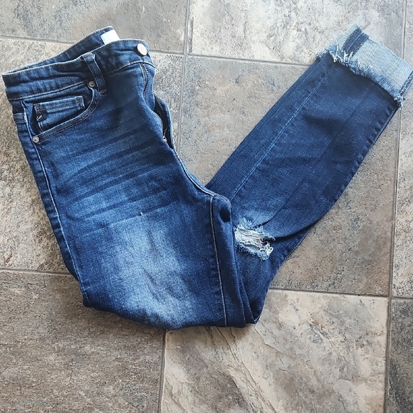 KanCan Dark Blue Distressed Skinny Jeans - Picture 11 of 11